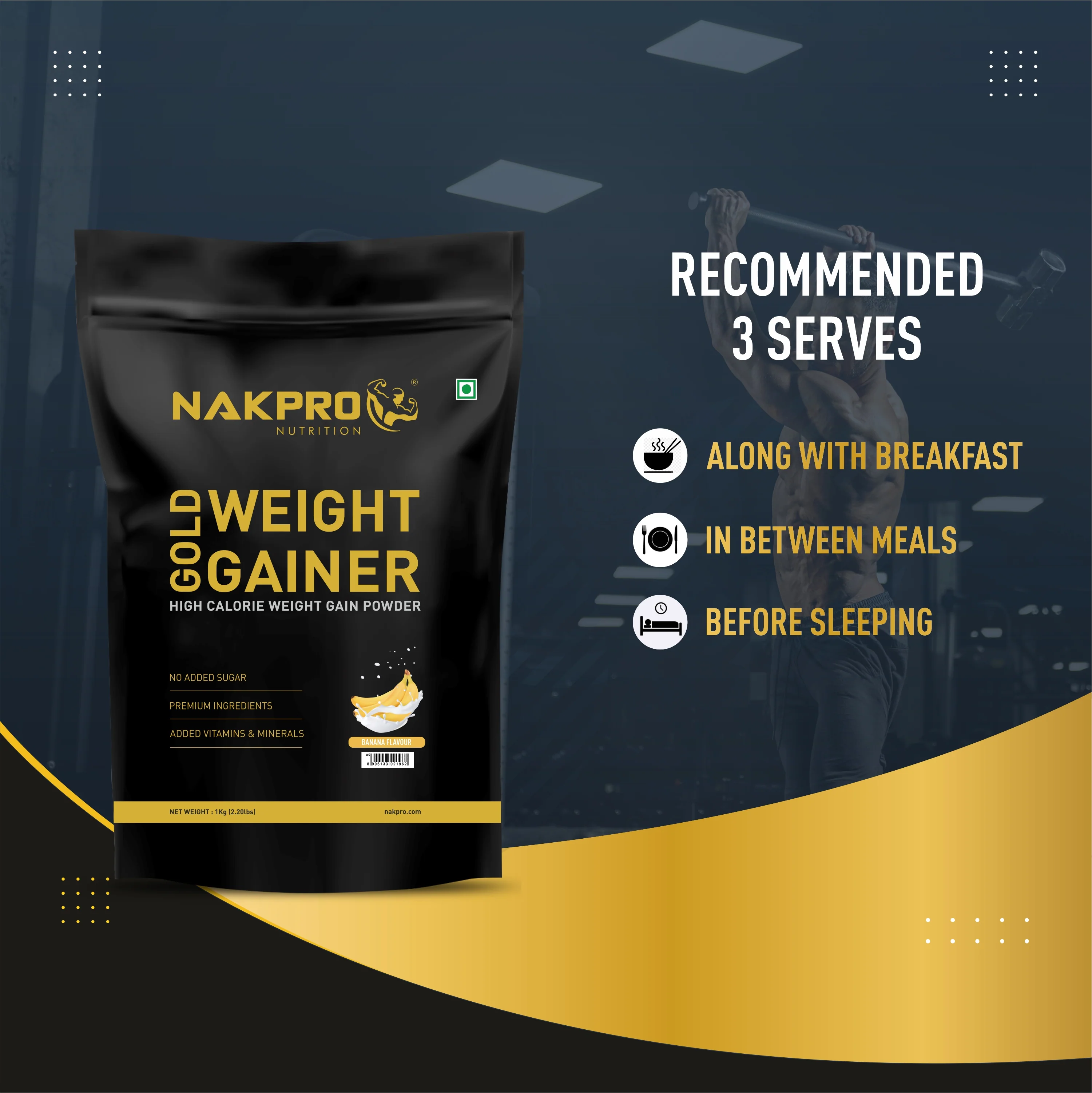 Gold Weight Gainer | High Calorie Weight Gain Powder - Image 59