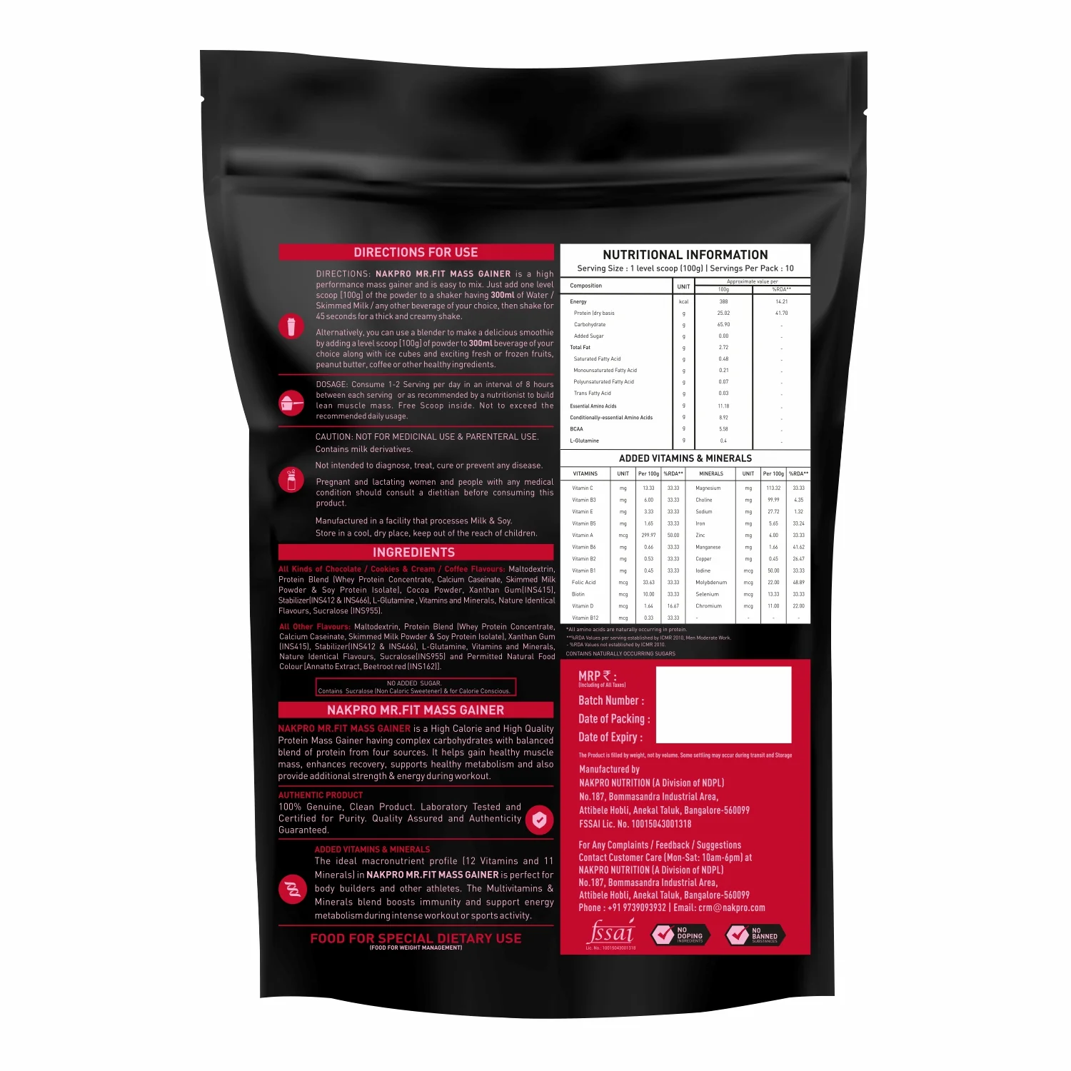 Mr. Fit Mass Gainer | High Protein Mass Gainer - Image 4