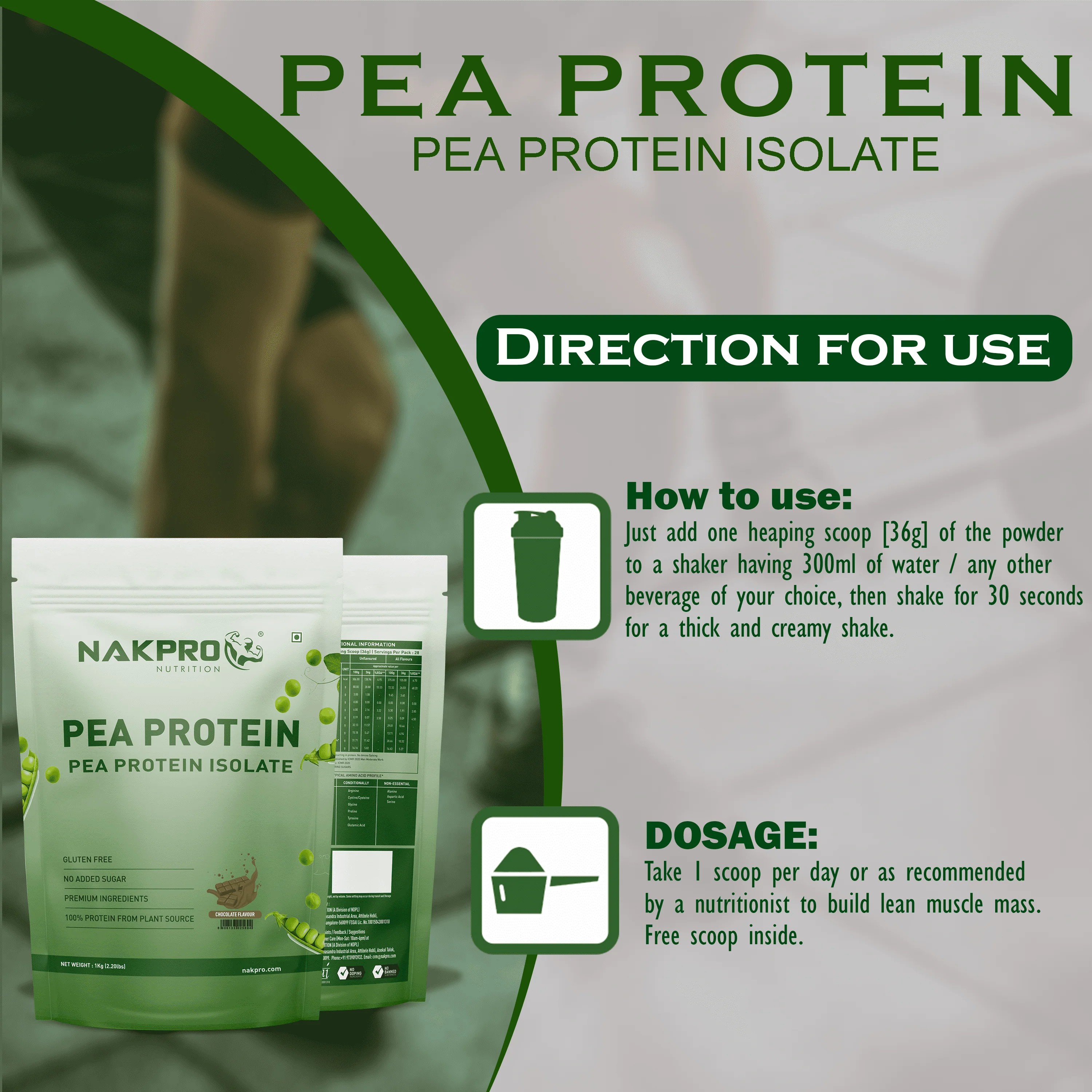 Nakpro Pea Protein Isolate- Plant-Based Vegan Protein Powder - Image 6