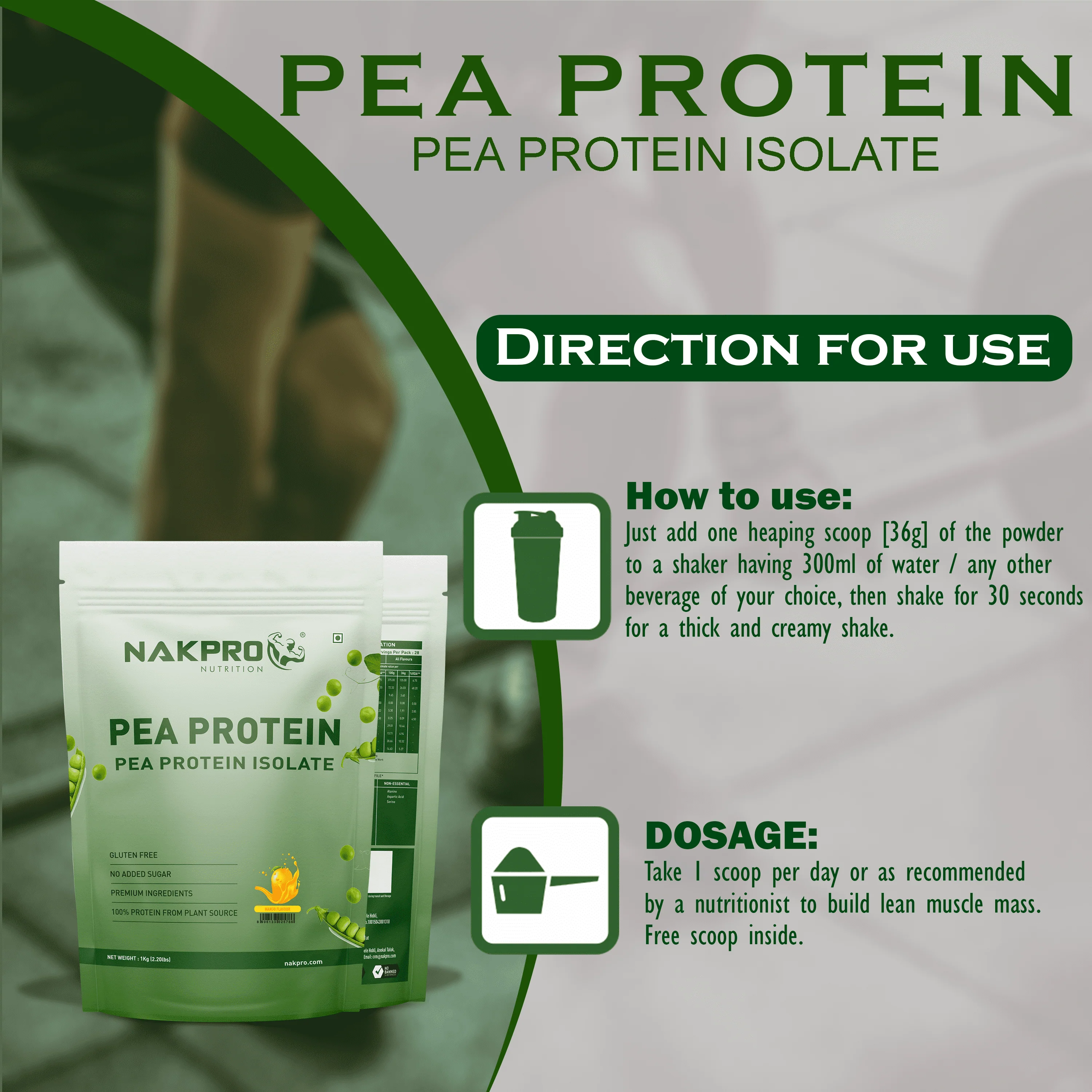 Nakpro Pea Protein Isolate- Plant-Based Vegan Protein Powder - Image 8